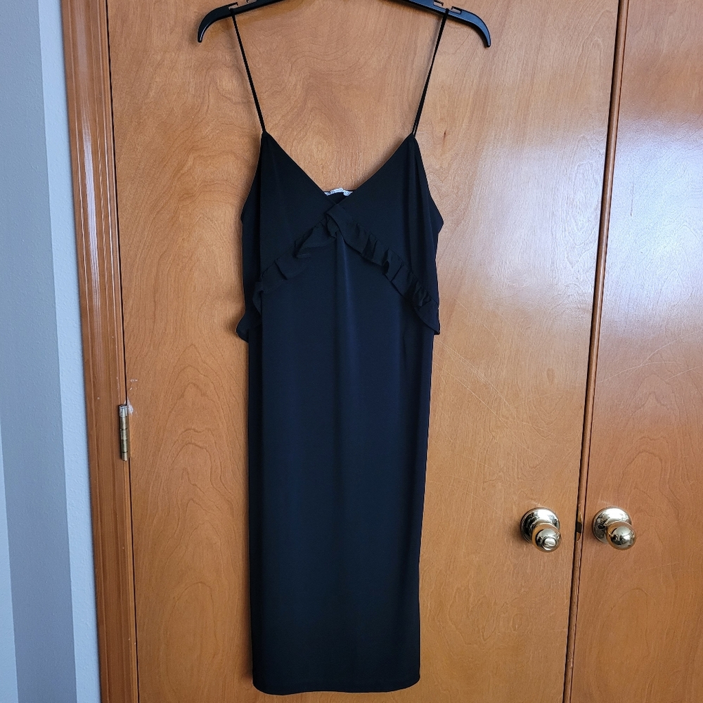 Zara ruffle slip dress